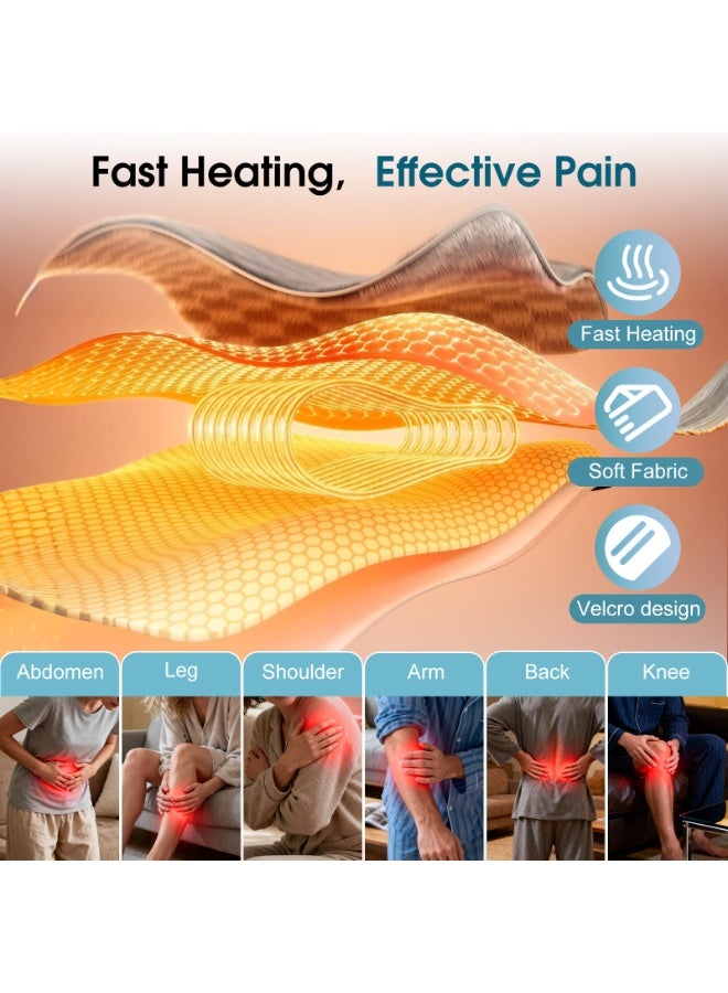 Celeritek Electric Heating Pad Waist Heating Belt Wrap, 9-Temperature, 4 Timer Settings, Adjustable & Extra-Long, Machine Washable, for Back, Abdomen, Shoulder, Knee - Image 4